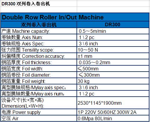 双列卷入卷出机