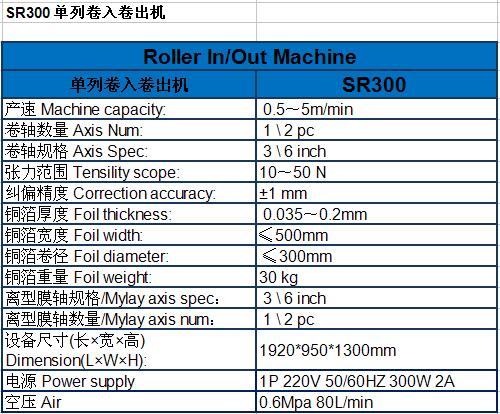 单列卷入卷出机